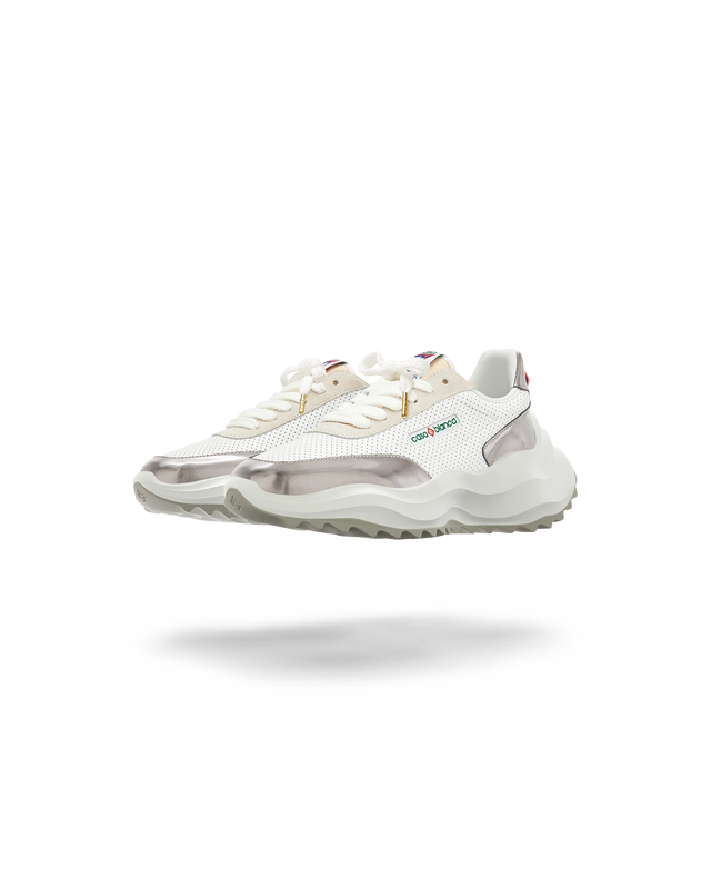 Casablanca Womens Atlantis White & Chrome Sneaker | Casablanca Paris