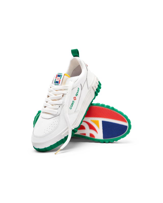 Casablanca Womens Court White & Green Sneaker | Casablanca Paris
