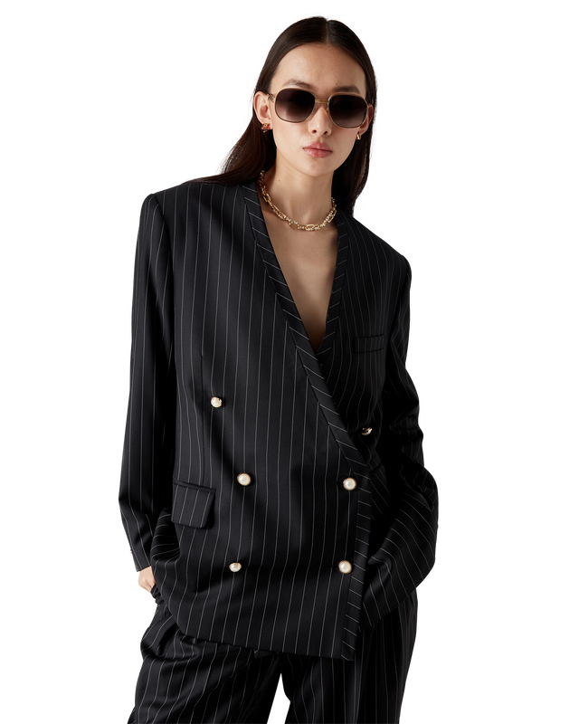 Casablanca Wool Pinstripe Oversized Blazer | Casablanca Paris