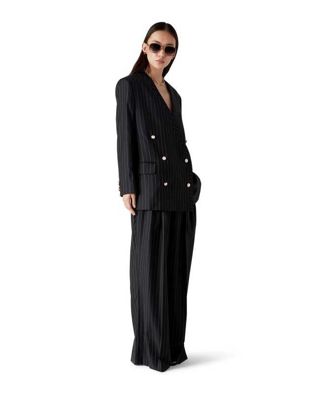 Casablanca Wool Pinstripe Triple Pleat Tailored Trousers | Casablanca Paris