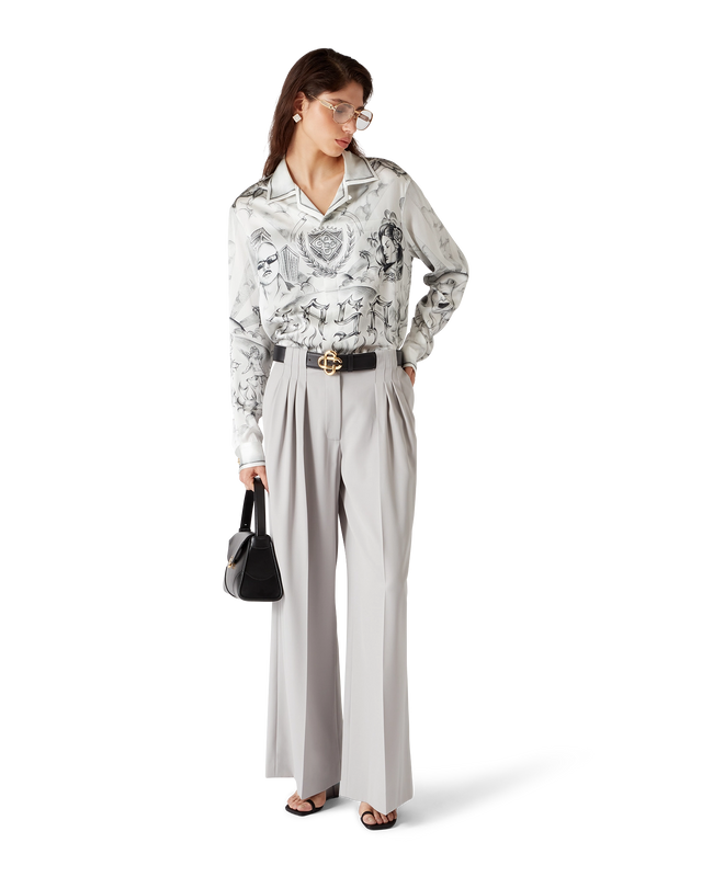 Casablanca Wool Triple Pleat Tailored Trousers | Casablanca Paris