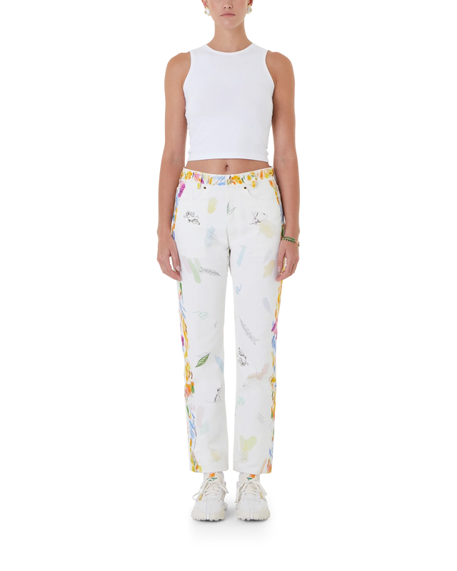 Casablanca Work In Progress Printed Straight Leg Jeans | Casablanca Paris