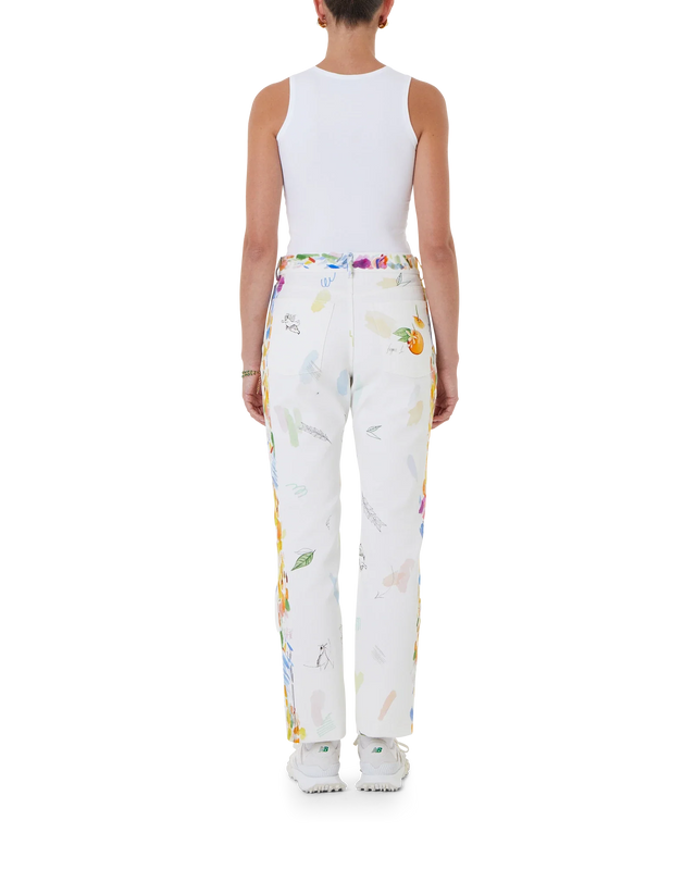 Casablanca Work In Progress Printed Straight Leg Jeans | Casablanca Paris