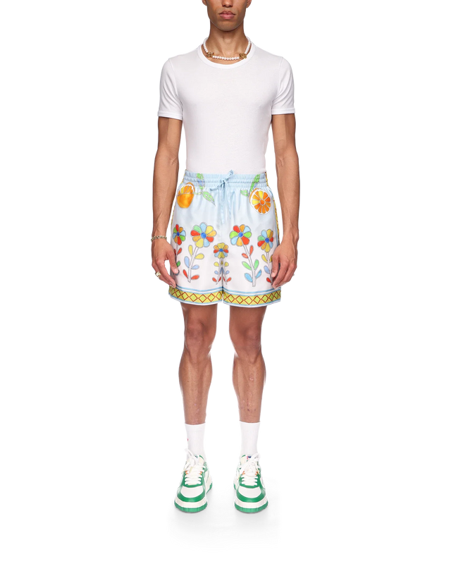 Casablanca Yoruba Flowers Silk Shorts | Casablanca Paris
