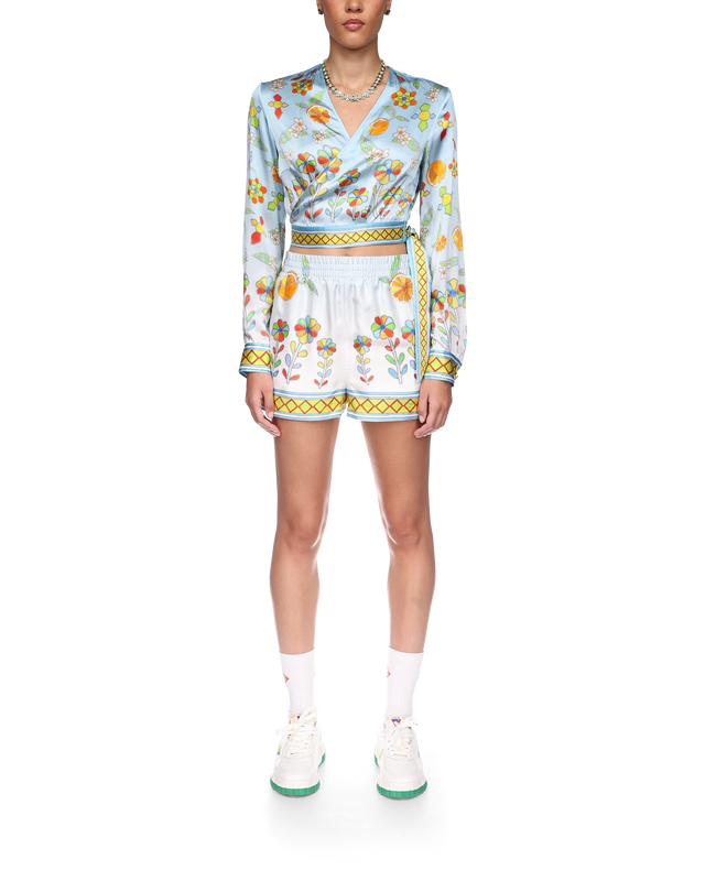 Casablanca Yoruba Flowers Wrap Blouse | Casablanca Paris