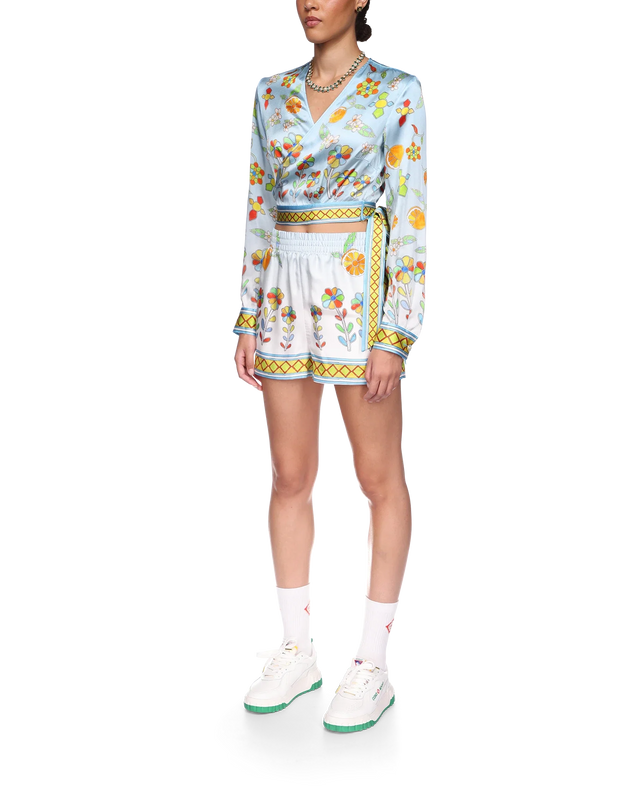 Casablanca Yoruba Flowers Wrap Blouse | Casablanca Paris