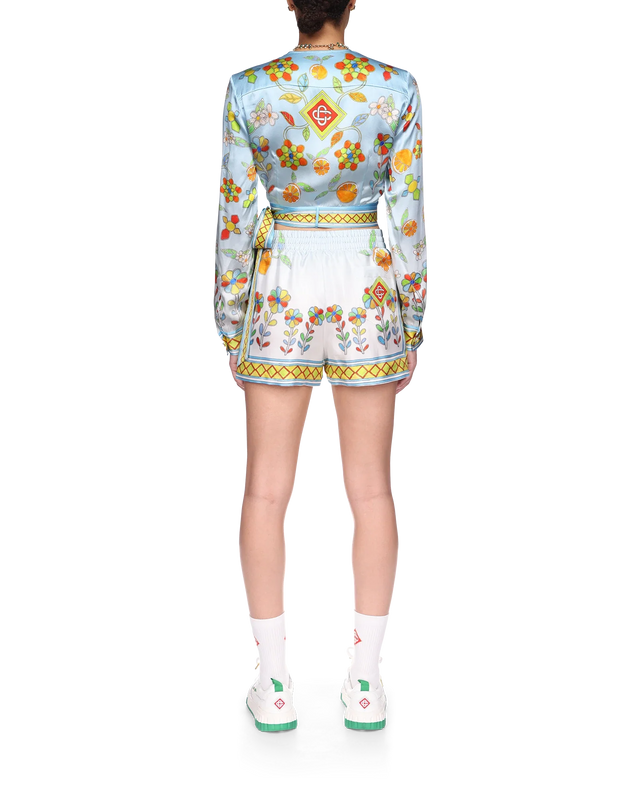 Casablanca Yoruba Flowers Wrap Blouse | Casablanca Paris