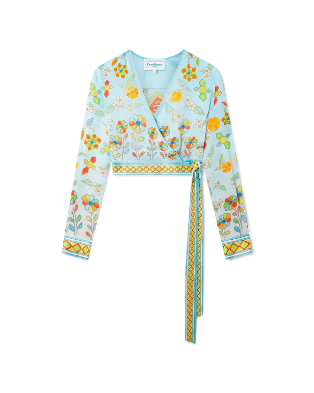 casablanca Yoruba Flowers Wrap Blouse | Casablanca Paris