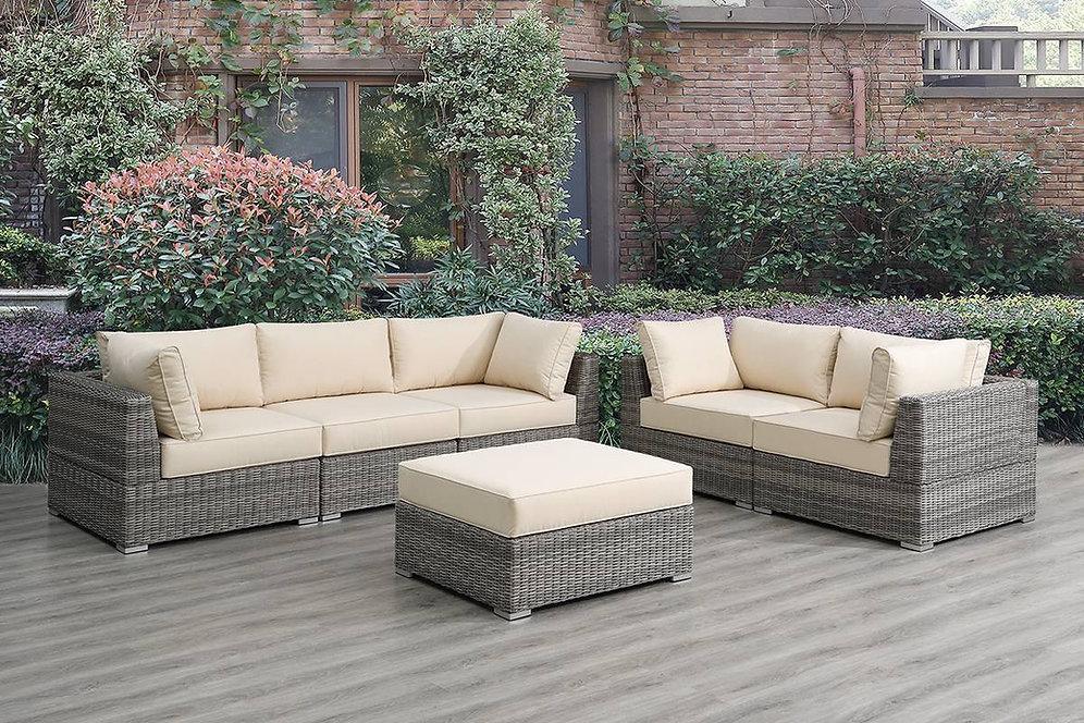 casamia 6Pc Modular Patio Sofa and Loveseat with Ottoman - Resin Wicker | Casamia Furniture