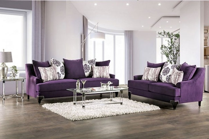 casamia AM2208 - Sofa and Loveseat - Purple Chenille - Made in USA | Casamia Furniture