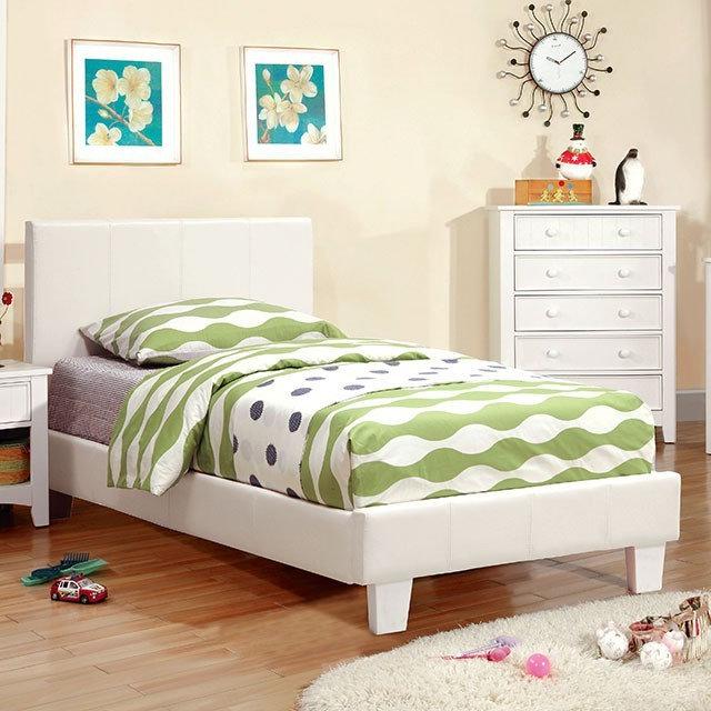 casamia AM7008 - Twin Bed White Vinyl | Casamia Furniture