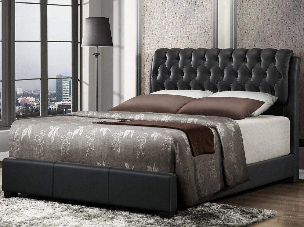 casamia QUEEN BED CB300 BLACK PU | Casamia Furniture