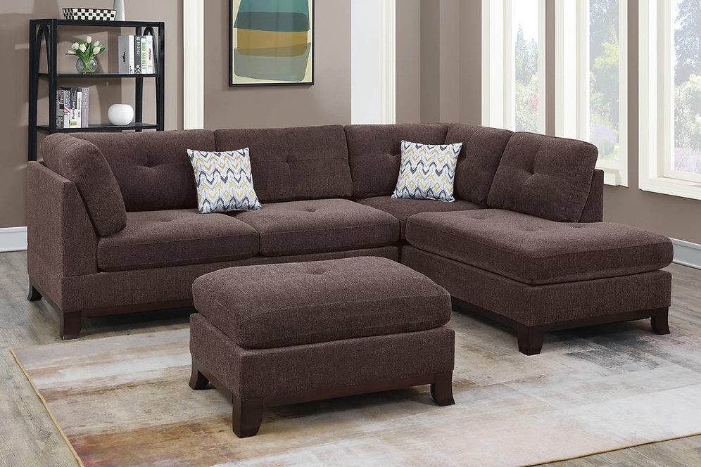 casamia DX6477 - Reversible Sectional - Dark Coffee Chenille | Casamia Furniture