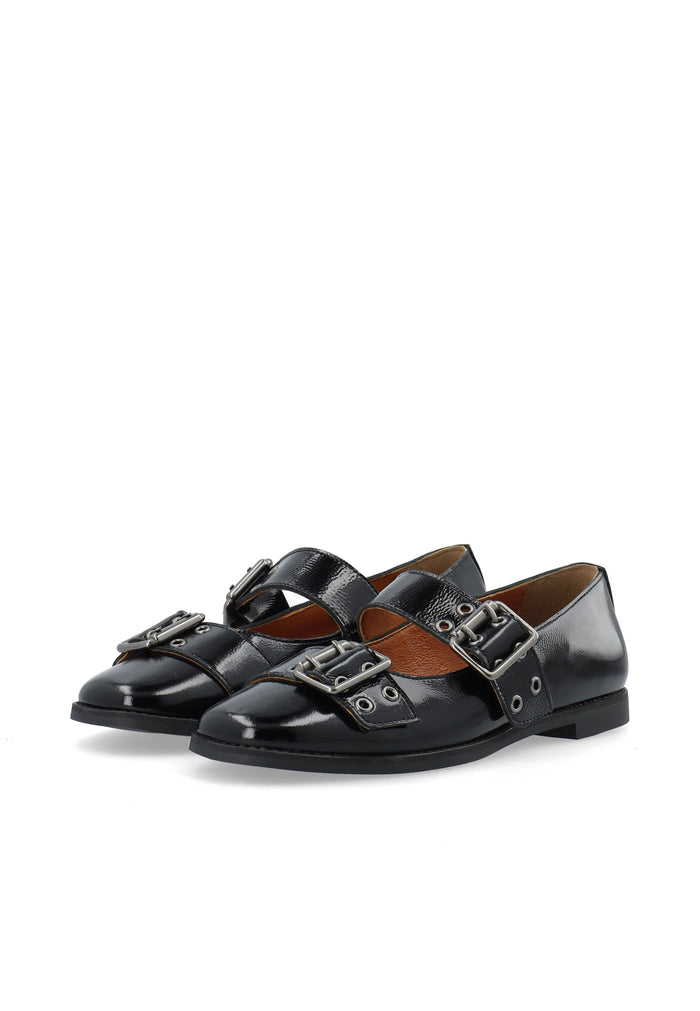 Ca'shott CASDIANA BUCKLE BALLERINA - Black/Black