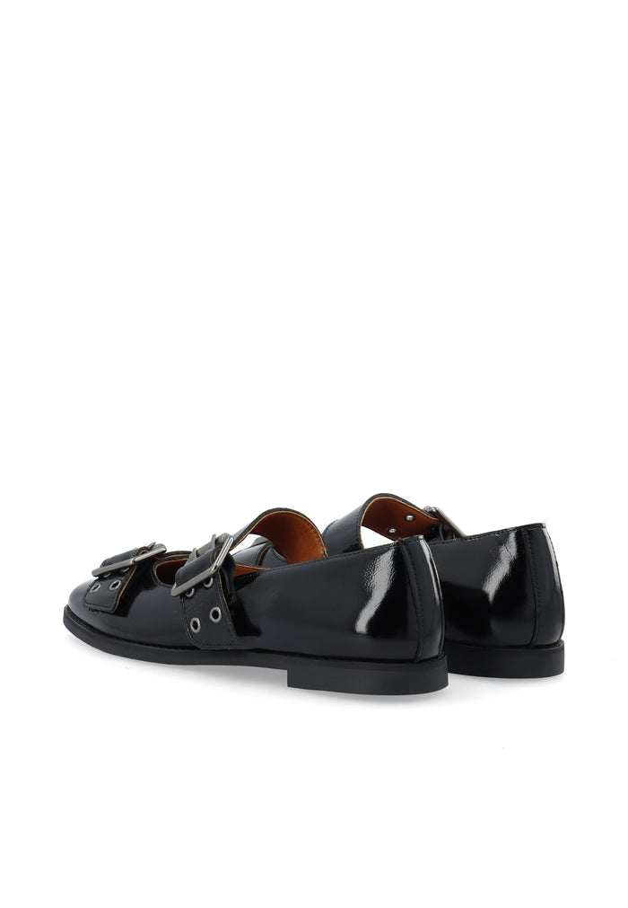Ca'shott CASDIANA BUCKLE BALLERINA - Black/Black