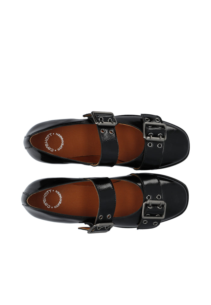 Ca'shott CASDIANA BUCKLE BALLERINA - Black/Black