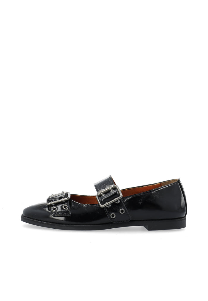 ca'shott CASDIANA BUCKLE BALLERINA - Black/Black