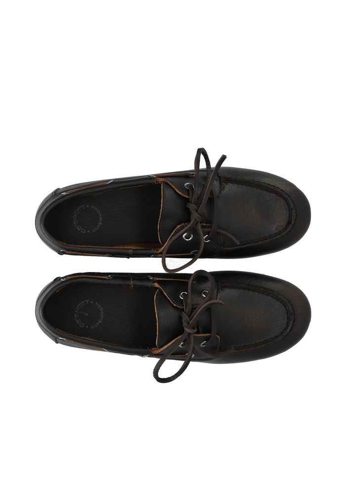Ca'shott CASCILLE Boat Shoe Distressed Leather - Brown Distressed