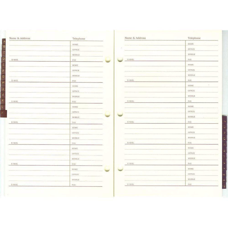 caspari 7" x 9" Address Book Paper Refill with Index Tabs - 1 Each