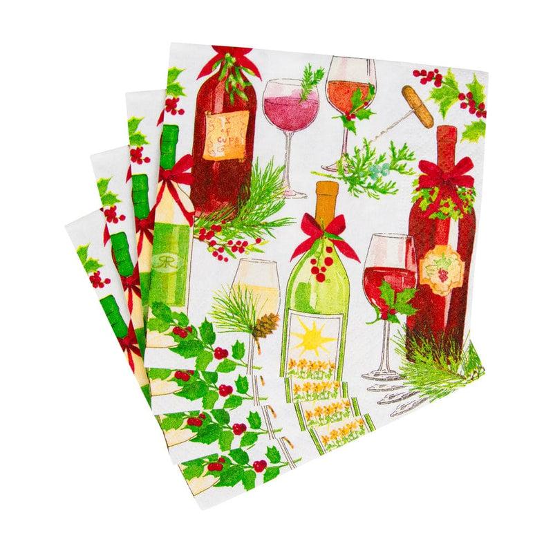 Caspari A Christmas Toast Boxed Cocktail Napkins - 40 Per Box