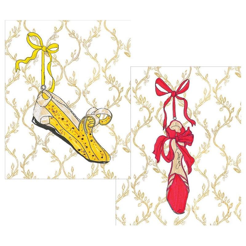 caspari A History of Shoes Assorted Foil Boxed Note Cards - 10 Note Cards & 10 Envelopes