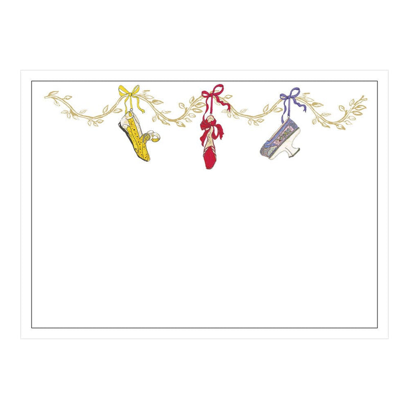 caspari A History Of Shoes Foil Correspondence Cards - 12 Per Package