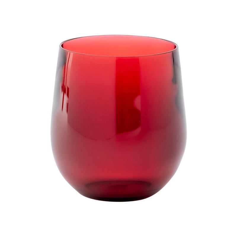 caspari Acrylic 12oz Tumbler Glass in Cranberry - 6 Each