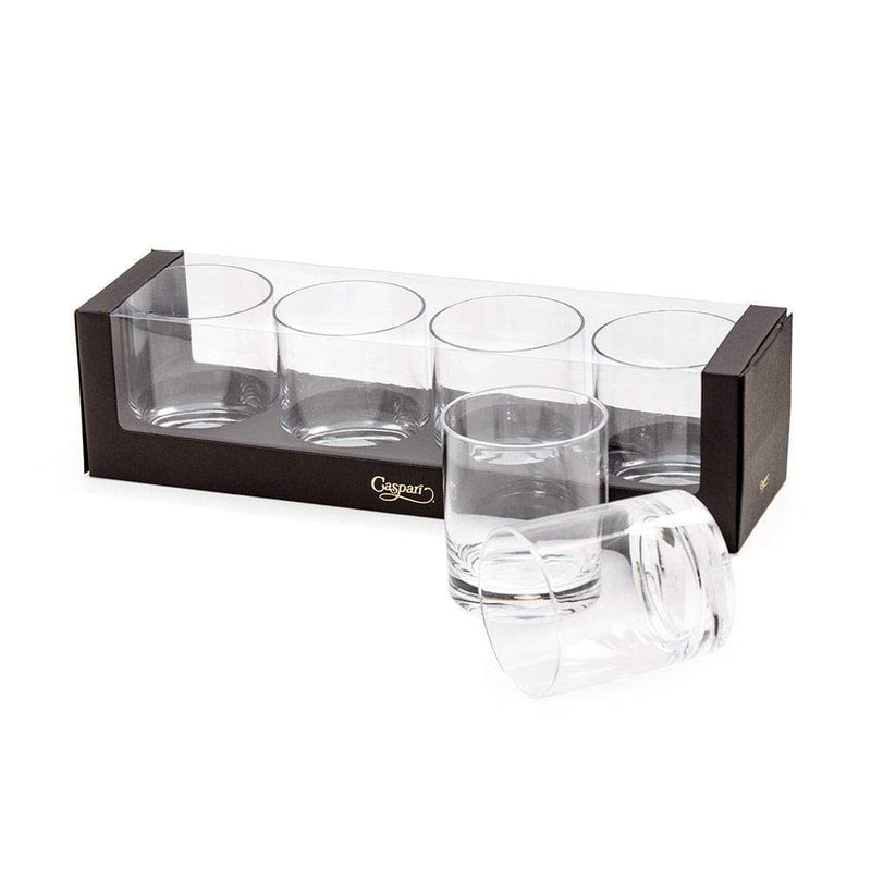 caspari Acrylic 14oz On the Rocks Highball Glass Gift Set in Crystal Clear - Set of 4