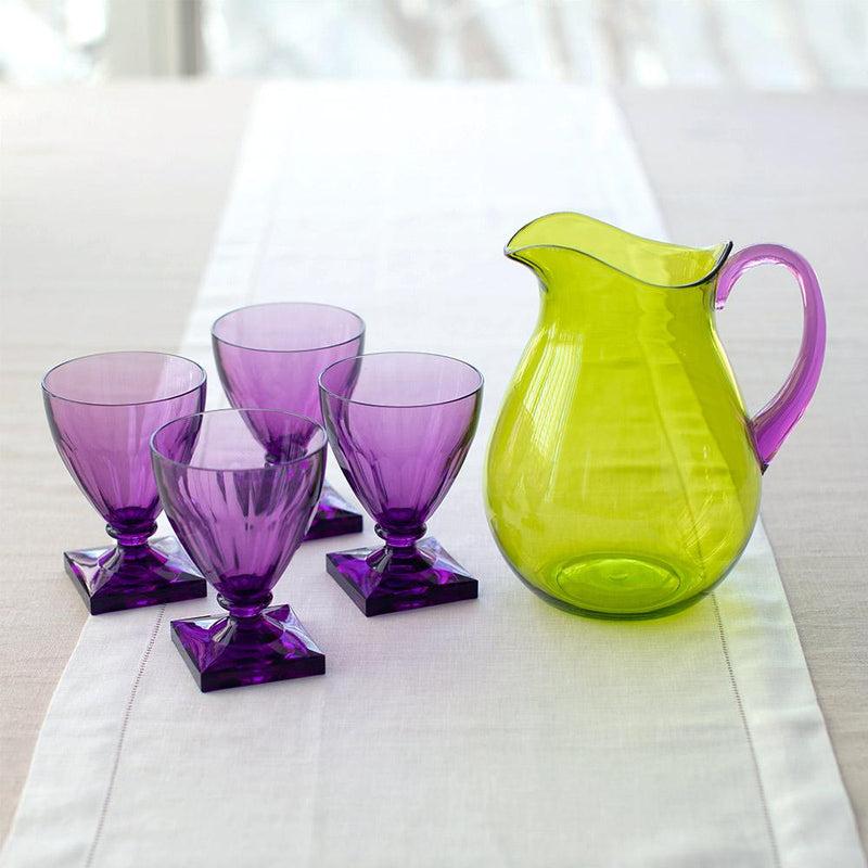 Caspari Acrylic Pitcher In Green With Amethyst Handle - 1 Each