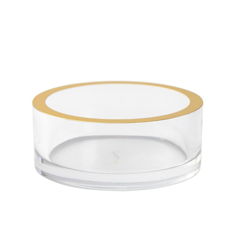 caspari Acrylic Wine Bottle Coaster in Clear with Gold Rim - 1 Each