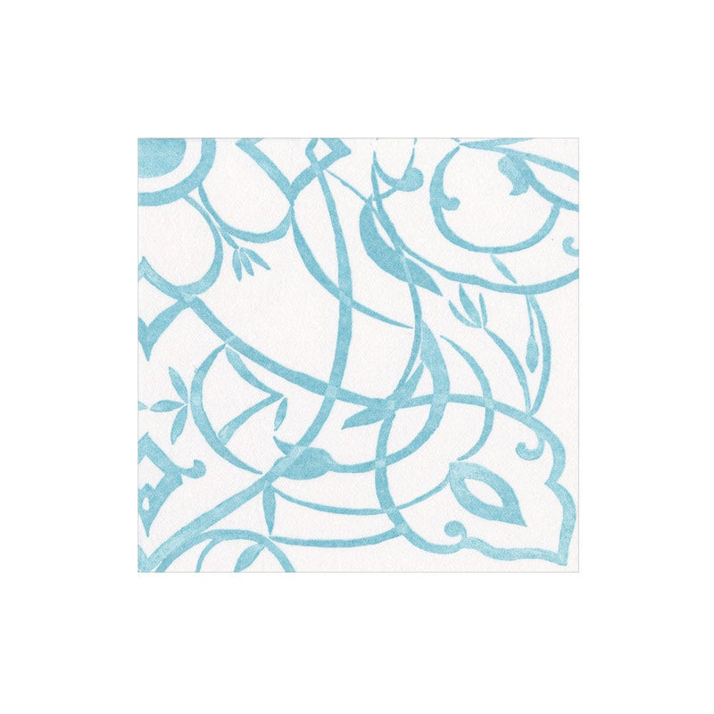 caspari Algarve Aqua Paper Linen Boxed Cocktail Napkins - 30 Per Package