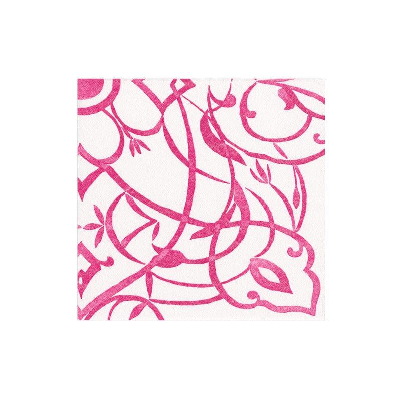 caspari Algarve Fuchsia Paper Linen Boxed Cocktail Napkins - 30 Per Package