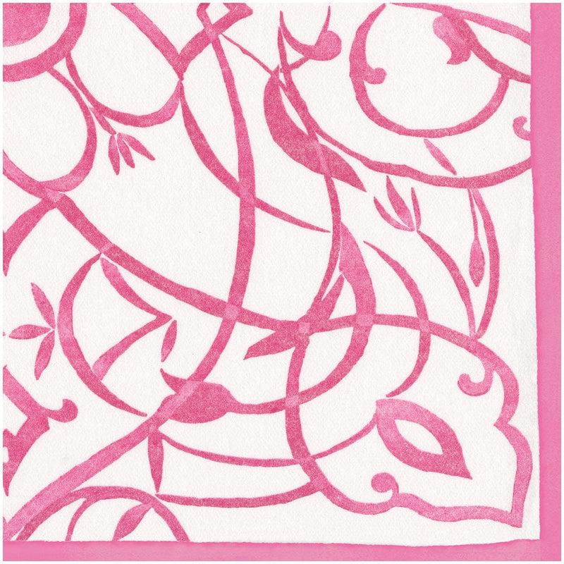 caspari Algarve Paper Linen Dinner Napkins in Fuchsia - 12 Per Package