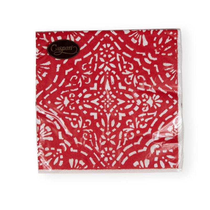 Caspari Annika Paper Luncheon Napkins In Red - 20 Per Package