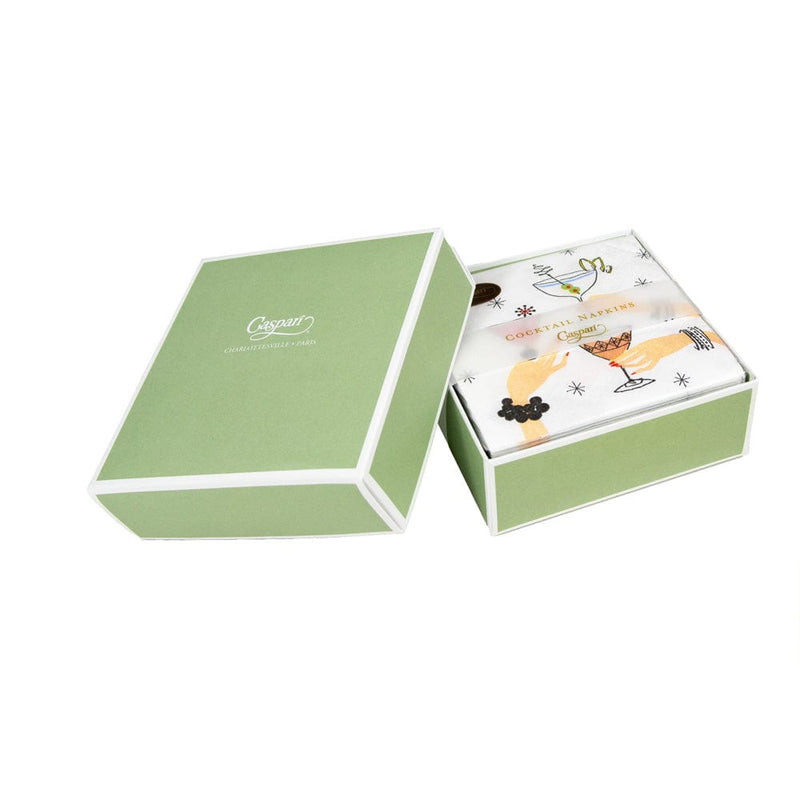 Caspari Aperitivo Boxed Cocktail Napkins - 40 Per Box