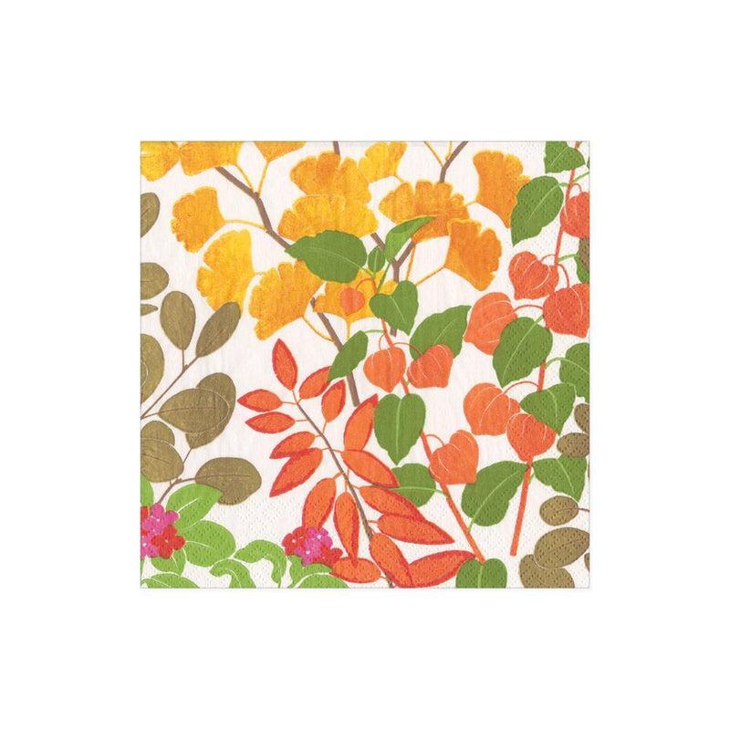 caspari Autumn Gold Paper Cocktail Napkins in White - 20 Per Package caspari Autumn Gold Paper Cocktail Napkins in White - 20 Per Package