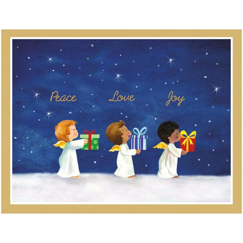 caspari Baby Angels Bearing Gifts Personalized Christmas Cards