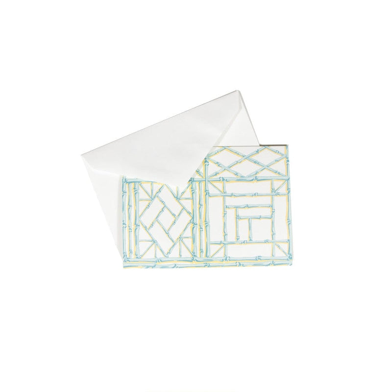 Caspari Bamboo Screen Boxed Note Cards - 8 Cards And 8 Envelopes Per Package