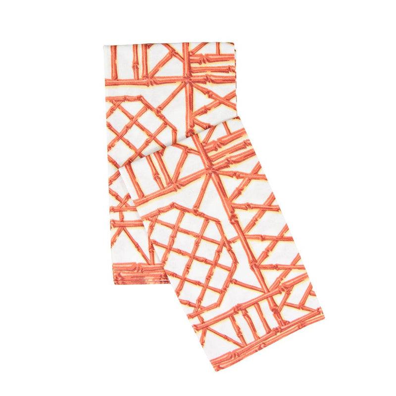 Caspari Bamboo Screen Coral Paper Linen Guest Towel Napkins - 12 Per Package