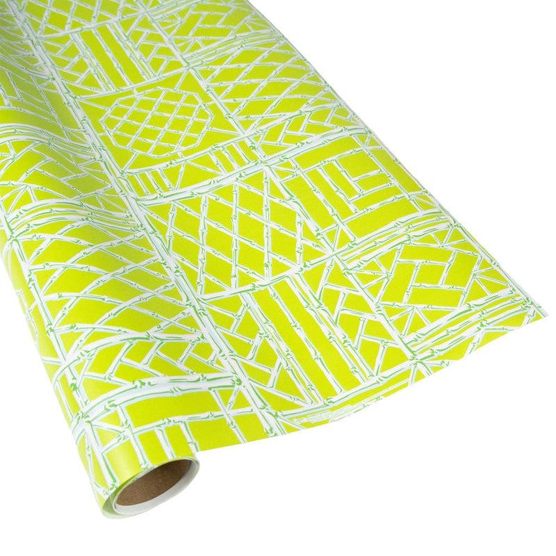 caspari Bamboo Screen in Green Gift Wrap - 1 Continuous Roll of Wrapping Paper