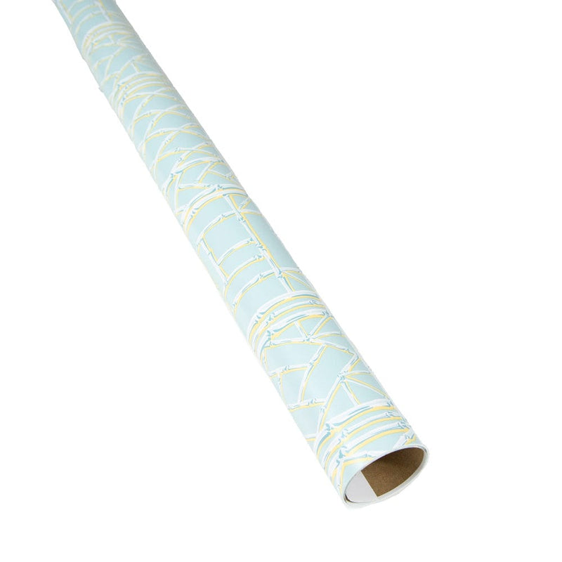 Caspari Bamboo Screen In Robin's Egg Gift Wrap - 1 Continuous Roll Of Wrapping Paper