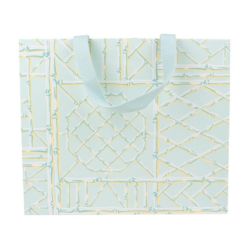 caspari Bamboo Screen in Robin's Egg Large Gift Bags - One Gift Bag Included