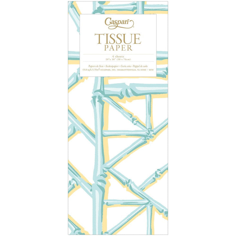caspari Bamboo Screen in Robin's Egg Tissue Paper - 4 Tissue Sheets Per Pack