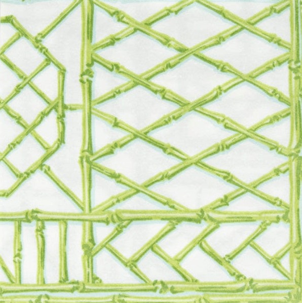 caspari Bamboo Screen Moss Green Paper Linen Dinner Napkins - 12 Per Package