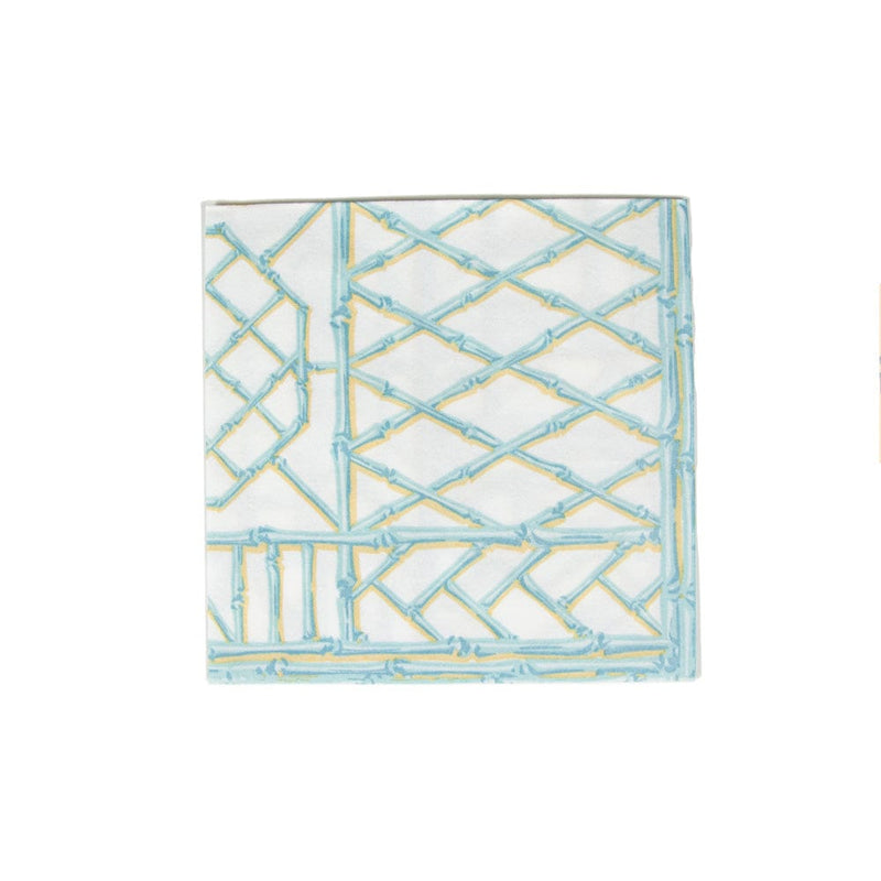 Caspari Bamboo Screen Robin's Egg Paper Linen Dinner Napkins - 12 Per Package