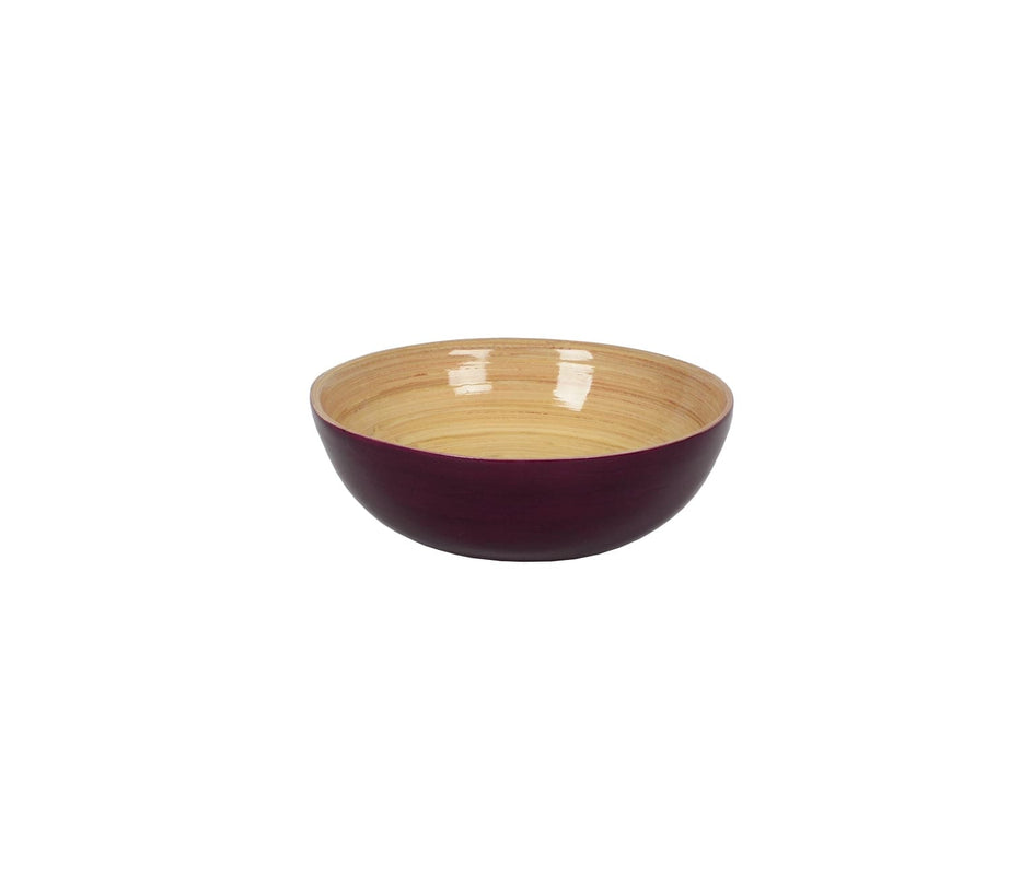 caspari Bamboo Small Salad Bowl in Blackberry - Set of 4