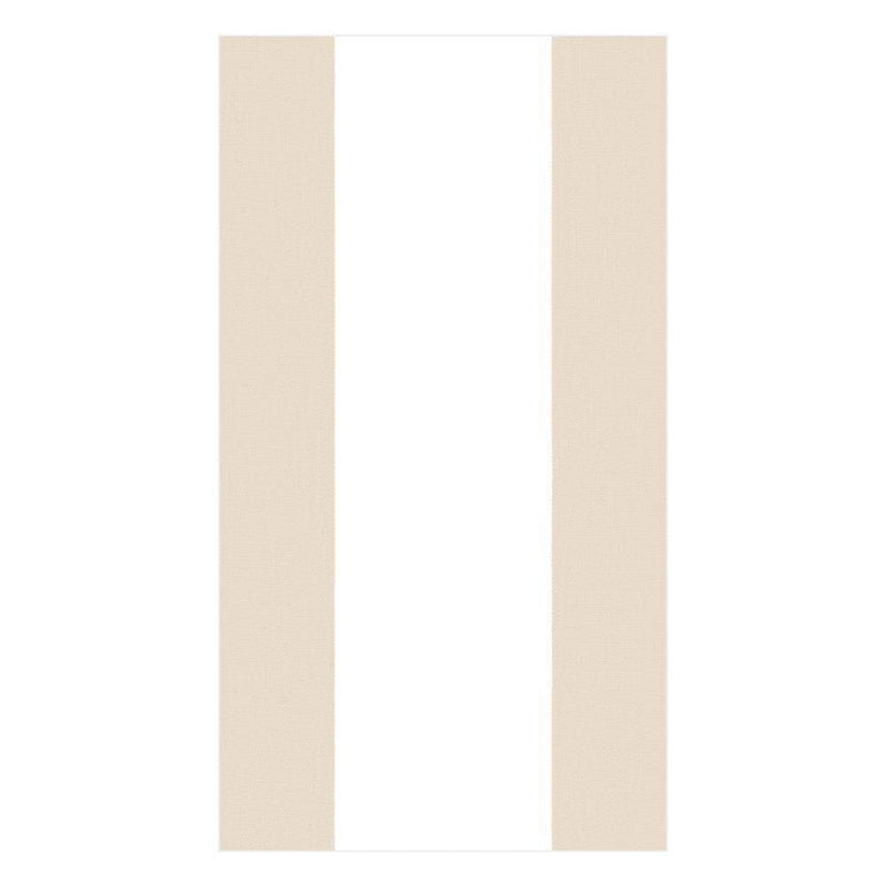 caspari Bandol Stripe Paper Guest Towel Napkins in Natural - 15 Per Package