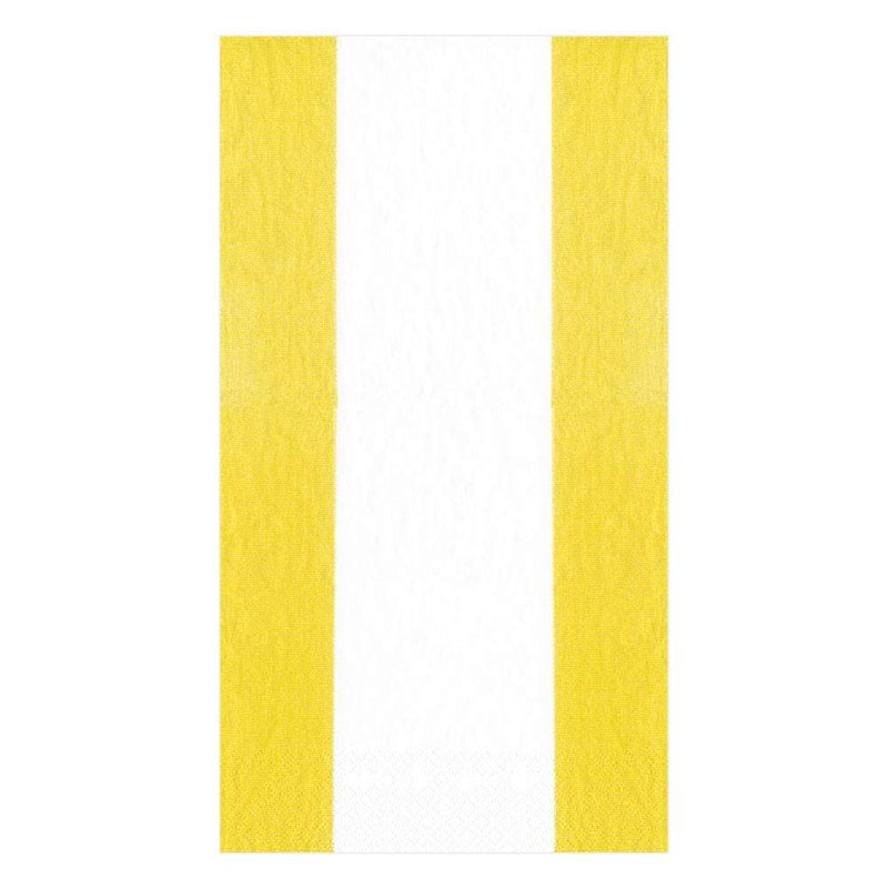 caspari Bandol Stripe Paper Guest Towel Napkins in Yellow - 15 Per Package