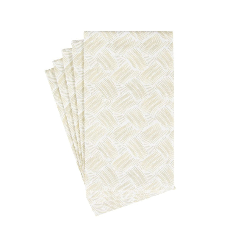 Caspari Basketry Flax Paper Linen Guest Towel Napkins - 12 Per Package