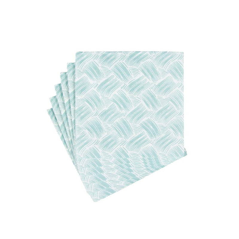 Caspari Basketry Mist Paper Linen Cocktail Napkins - 15 Per Package